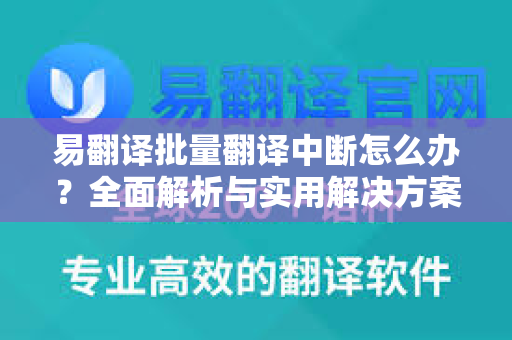 易翻译批量翻译中断怎么办？全面解析与实用解决方案
