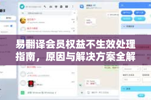 易翻译会员权益不生效处理指南,原因与解决方案全解析-第1张图片-易翻译 - 易翻译下载【官方网站】 易翻译会员权益不生效处理指南,原因与解决方案全解析-第1张图片-易翻译 - 易翻译下载【官方网站】