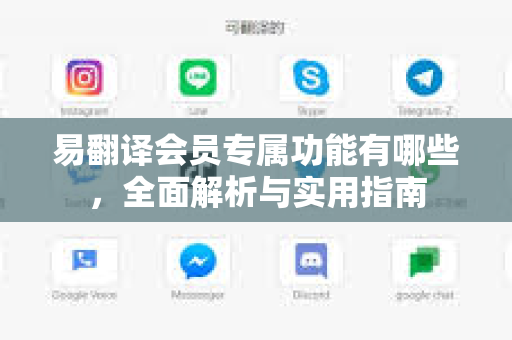 易翻译会员专属功能有哪些，全面解析与实用指南