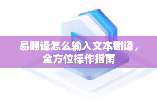 易翻译怎么输入文本翻译，全方位操作指南
