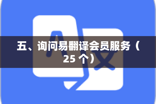五、询问易翻译会员服务（25 个）
