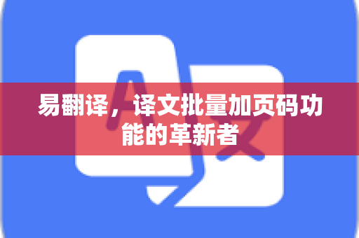 易翻译，译文批量加页码功能的革新者